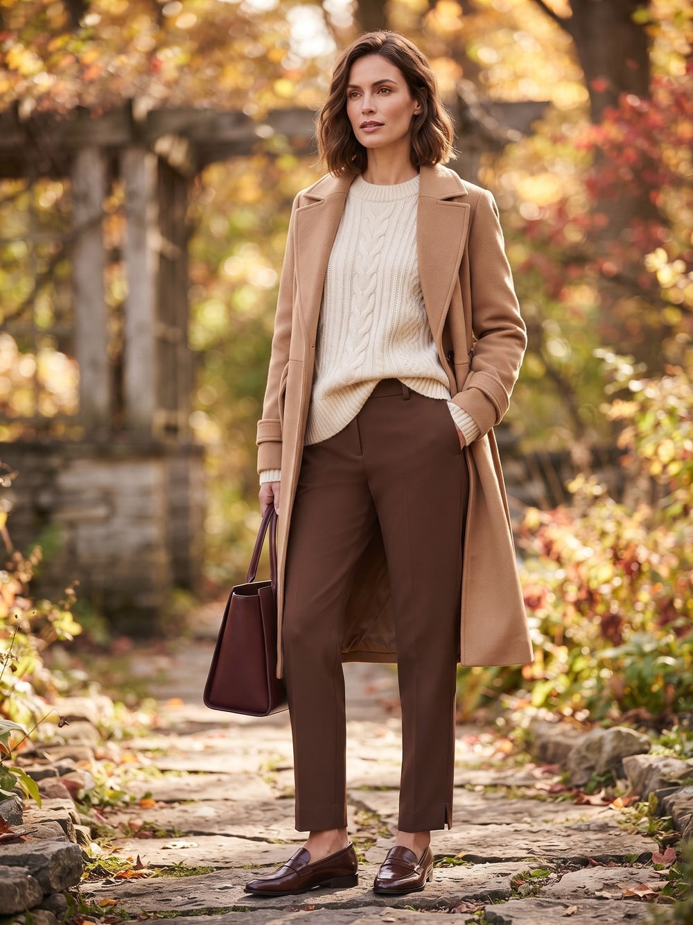 Simons Contemporaine Brown Trousers Modern Luxe Corporate Chic